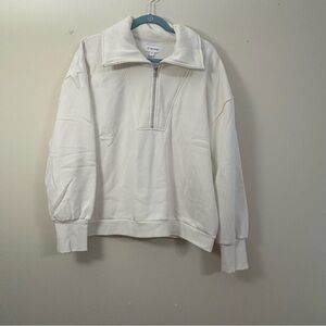 The Drop sweatshirt Women's XXL Hayley Half Zip Fleece whisper white NWT cl
